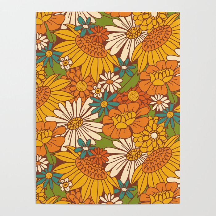 70s Retro Floral Poster Gallery Image 1
