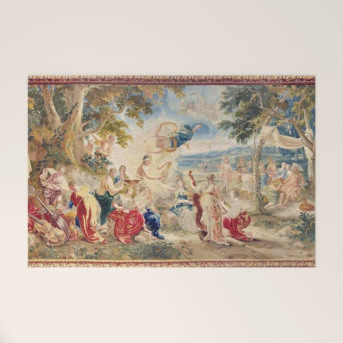 Antique Brussels Tapestry 18th Century The Wedding of Psyche  Welcome Mat Gallery Image 1