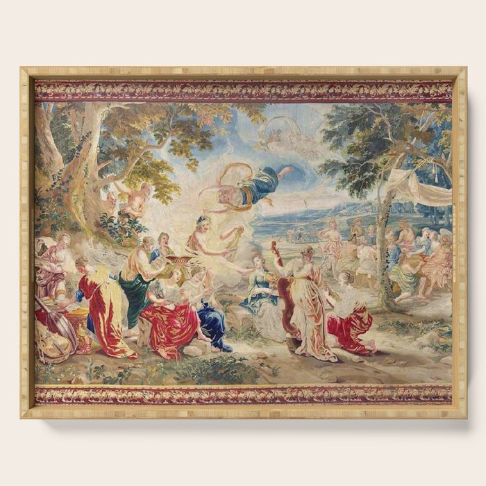 Antique Brussels Tapestry 18th Century The Wedding of Psyche  Serving Tray Gallery Image 1