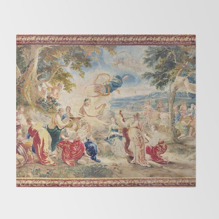 Antique Brussels Tapestry 18th Century The Wedding of Psyche  Throw Blanket Gallery Image 2