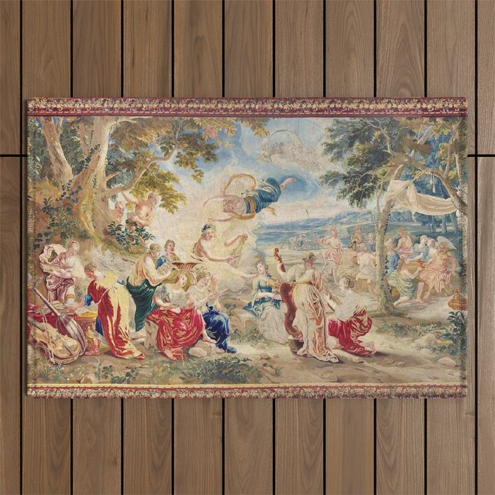 Antique Brussels Tapestry 18th Century The Wedding of Psyche  Outdoor Rug Gallery Image 1