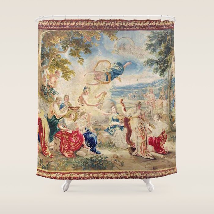 Antique Brussels Tapestry 18th Century The Wedding of Psyche  Shower Curtain Gallery Image 1