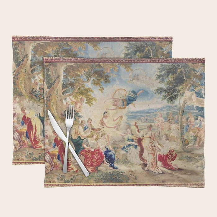 Antique Brussels Tapestry 18th Century The Wedding of Psyche  Placemat Gallery Image 1