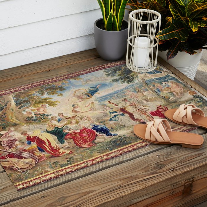 Antique Brussels Tapestry 18th Century The Wedding of Psyche  Outdoor Rug Gallery Image 2