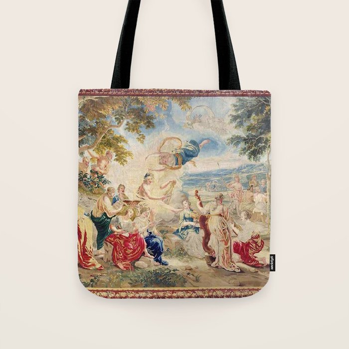 Antique Brussels Tapestry 18th Century The Wedding of Psyche  Tote Bag Gallery Image 1