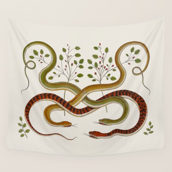 Snakes by Albertus Seba Wall Tapestry Gallery Image 4