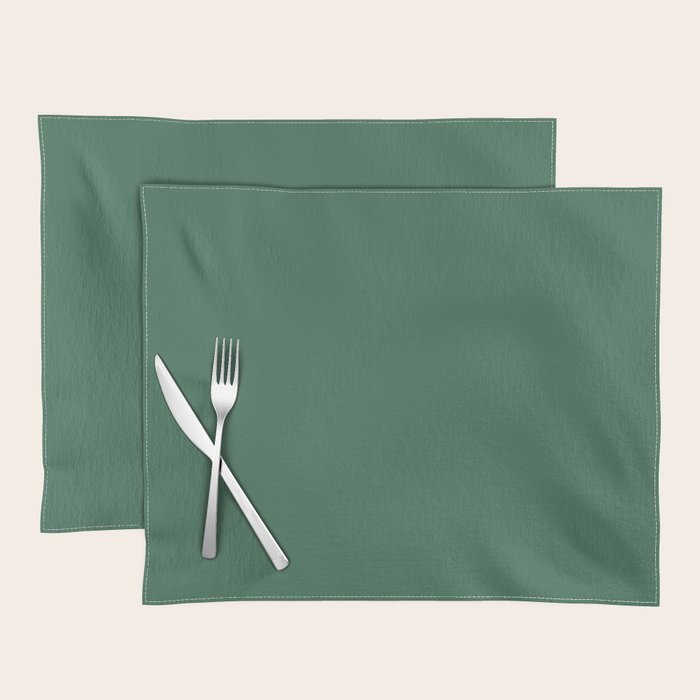 Green Solid Modern Retro Color Placemat Gallery Image 1