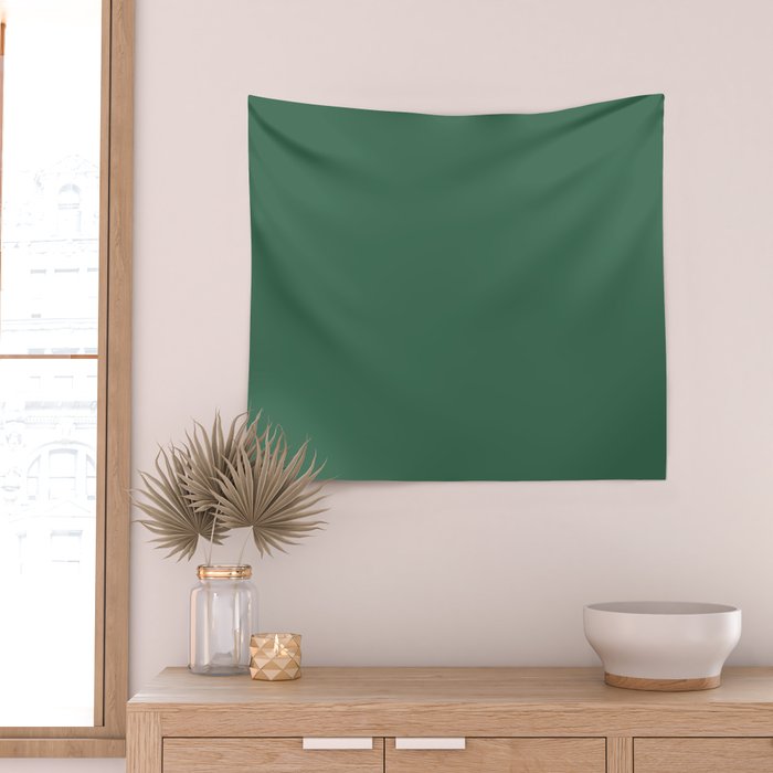 Green Solid Modern Retro Color Wall Tapestry Gallery Image 2