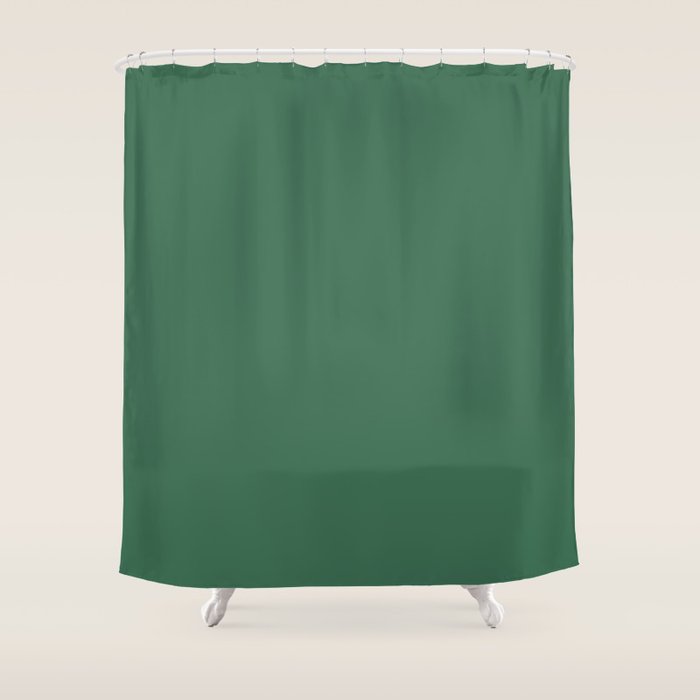 Green Solid Modern Retro Color Shower Curtain Gallery Image 1