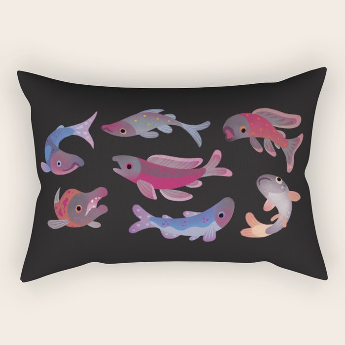 Salmon - dark Rectangular Pillow Gallery Image 1