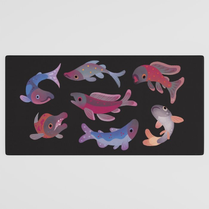 Salmon - dark Desk Mat Gallery Image 3