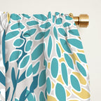 Garden Florals, Yellow, Teal, Gray Window Curtain Gallery Image 2
