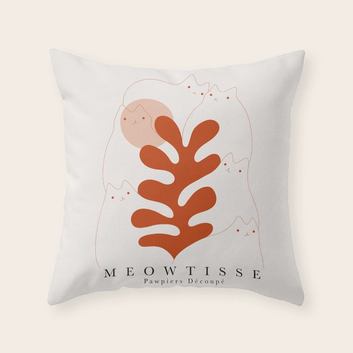 Meowtisse Throw Pillow Gallery Image 6