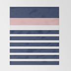 Cheerful Striped Pattern in Navy Blue, Pink, and White Throw Blanket Gallery Image 2