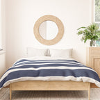 Cheerful Striped Pattern in Navy Blue, Pink, and White Duvet Cover Gallery Image 3