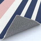 Cheerful Striped Pattern in Navy Blue, Pink, and White Rug Gallery Image 4