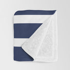 Cheerful Striped Pattern in Navy Blue, Pink, and White Throw Blanket Gallery Image 3