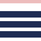 Cheerful Striped Pattern in Navy Blue, Pink, and White Coffee Mug Gallery Image 2