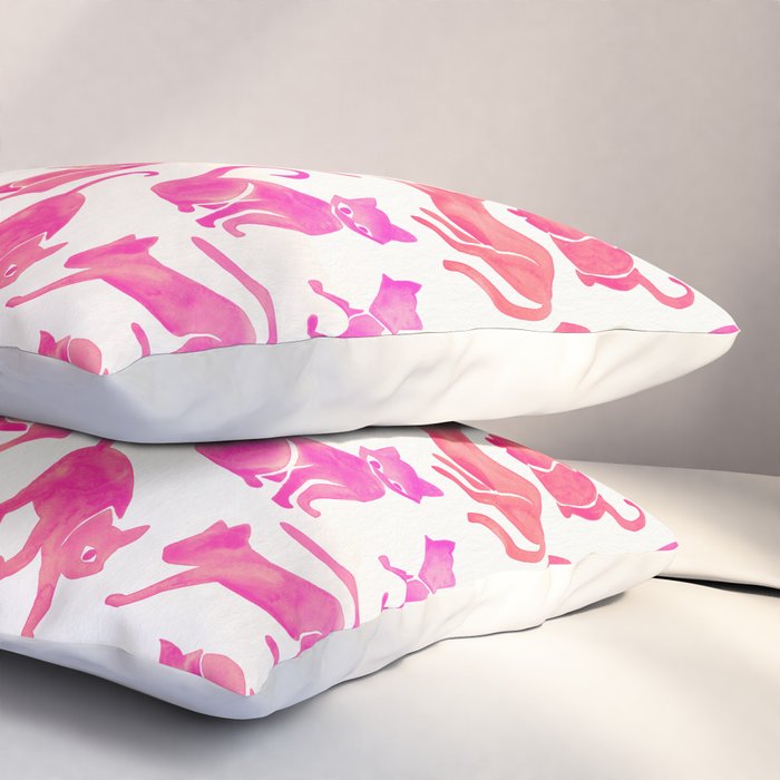 Cat Positions - Pink OmbrÃ© Palette Pillow Sham Gallery Image 3