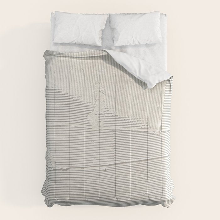 Relief [1]: an abstract, textured piece in white by Alyssa Hamilton Art Comforter Gallery Image 6