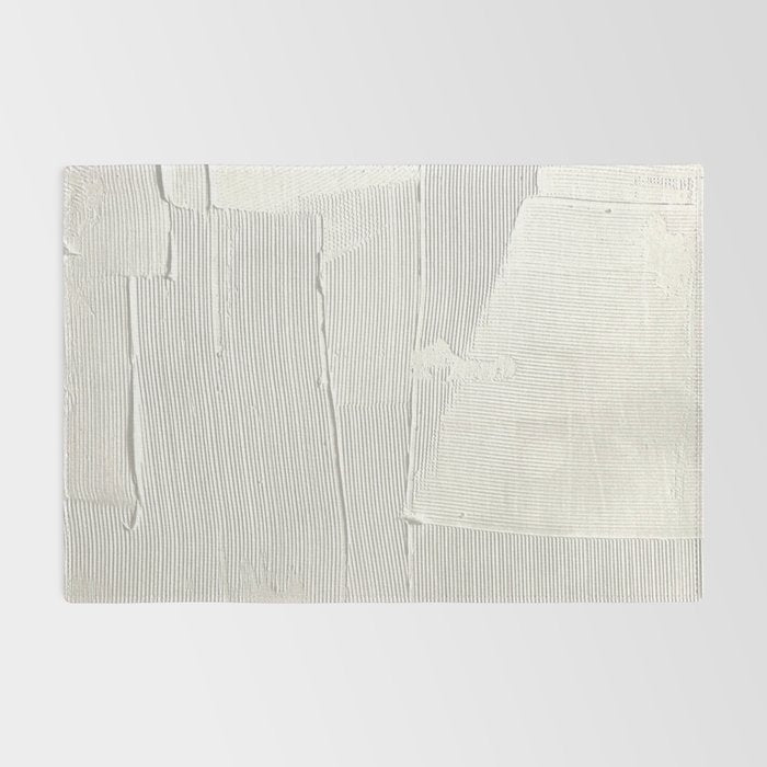 Relief [1]: an abstract, textured piece in white by Alyssa Hamilton Art Rug Gallery Image 2