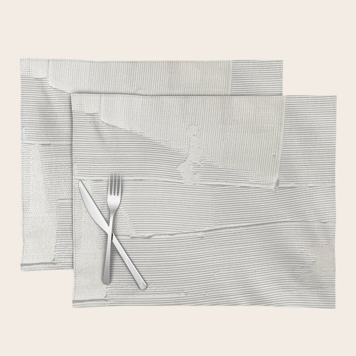 Relief [1]: an abstract, textured piece in white by Alyssa Hamilton Art Placemat Gallery Image 1