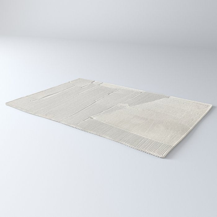 Relief [1]: an abstract, textured piece in white by Alyssa Hamilton Art Rug Gallery Image 3