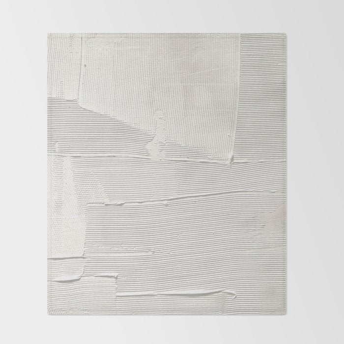 Relief [1]: an abstract, textured piece in white by Alyssa Hamilton Art Throw Blanket Gallery Image 2