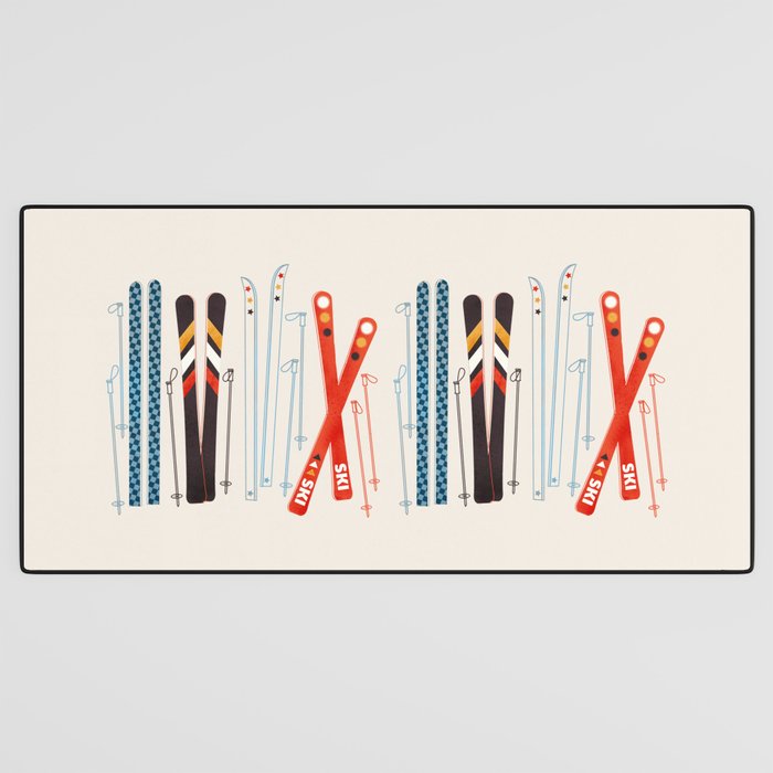 Retro Ski Illustration Desk Mat Gallery Image 3