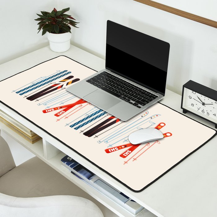 Retro Ski Illustration Desk Mat Gallery Image 2