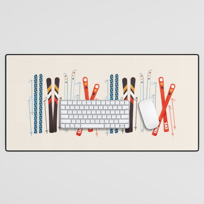 Retro Ski Illustration Desk Mat Gallery Image 1