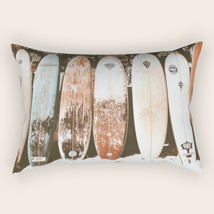 Retro Surfboard California Rectangular Pillow Gallery Image 2
