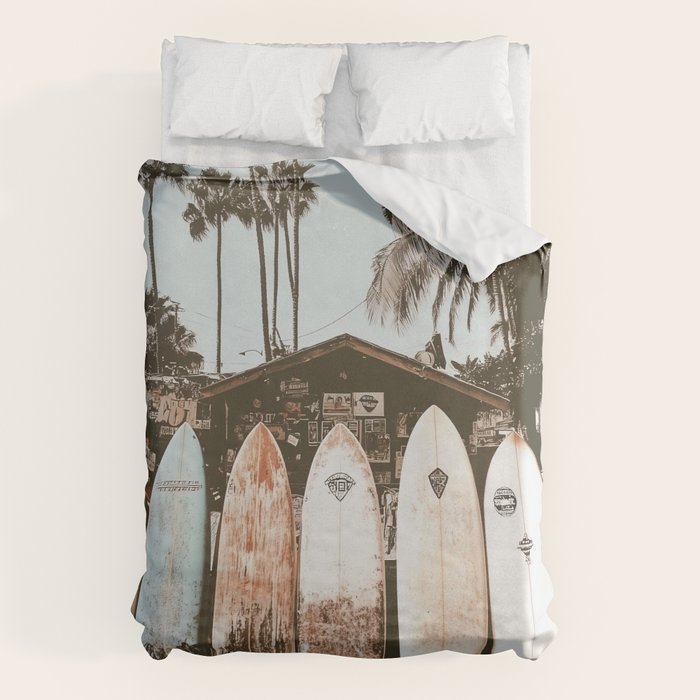 Retro Surfboard California Duvet Cover Gallery Image 6
