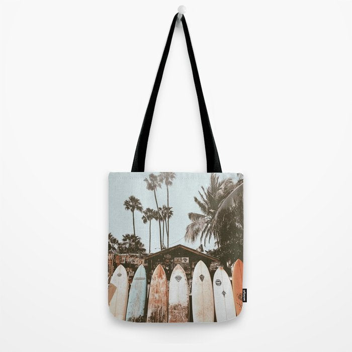Retro Surfboard California Tote Bag Gallery Image 2