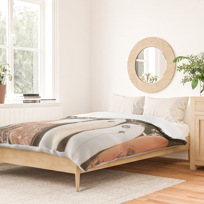 Retro Surfboard California Duvet Cover Gallery Image 2