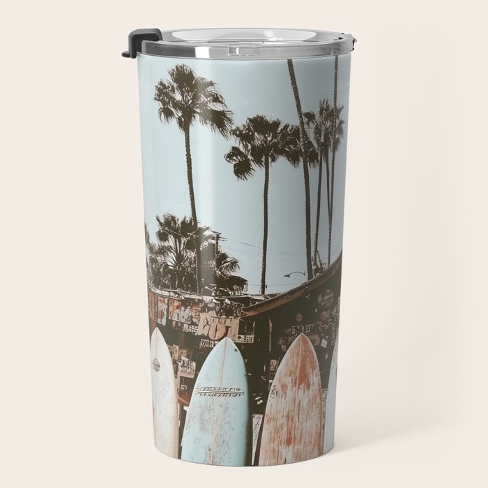 Retro Surfboard California Travel Mug Gallery Image 3