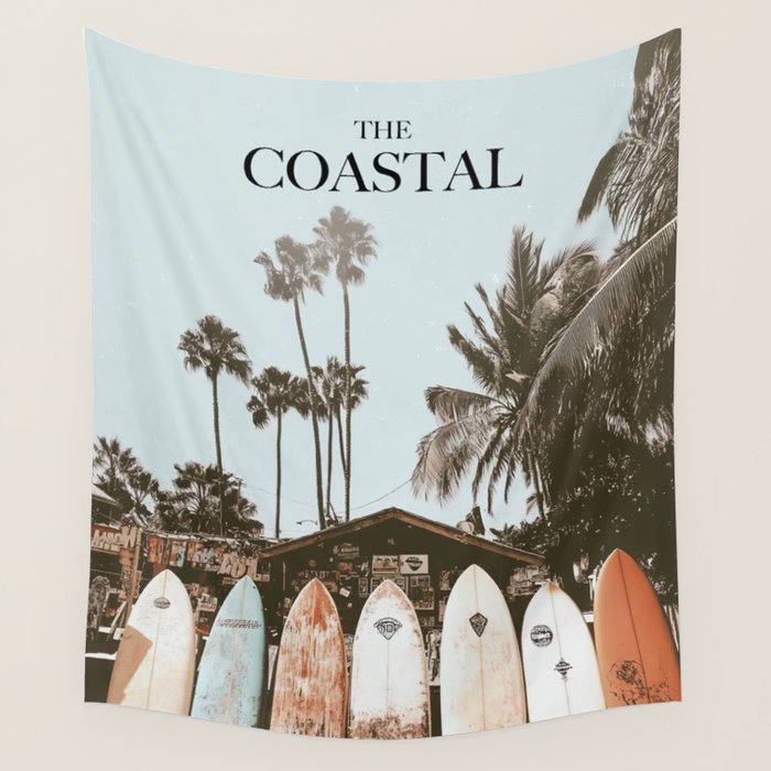Retro Surfboard California Wall Tapestry Gallery Image 4