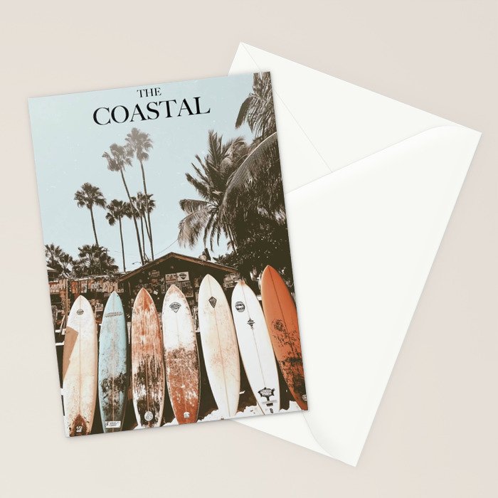 Retro Surfboard California Stationery Card Gallery Image 2