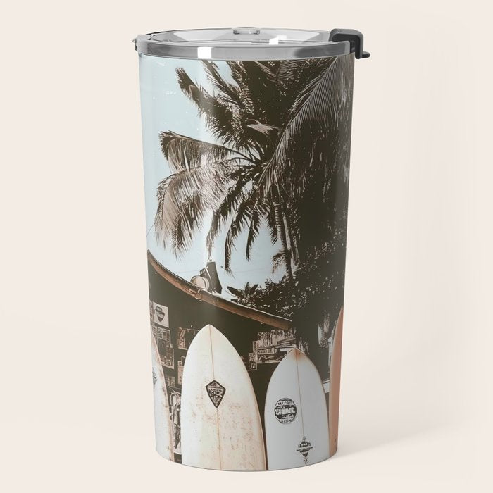 Retro Surfboard California Travel Mug Gallery Image 2