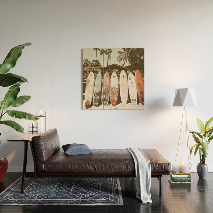 Retro Surfboard California Wood Wall Art Gallery Image 2