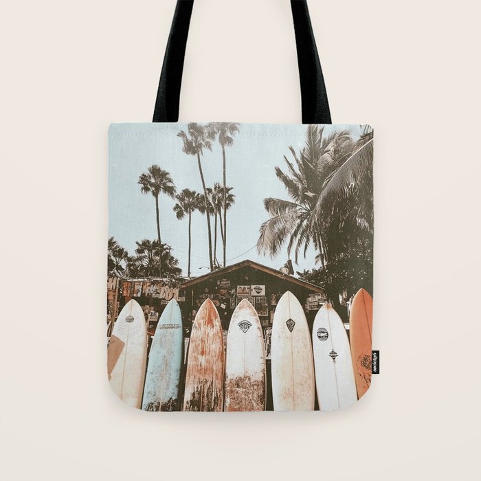 Retro Surfboard California Tote Bag Gallery Image 1