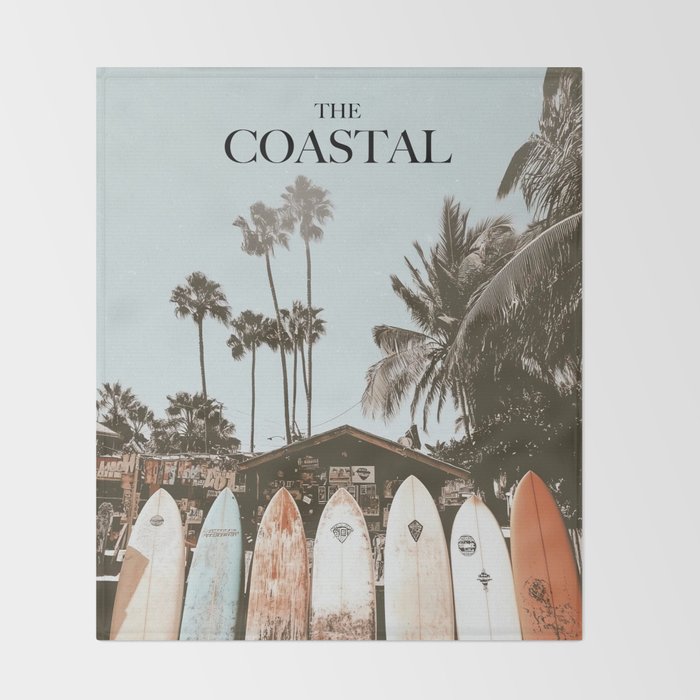 Retro Surfboard California Throw Blanket Gallery Image 2