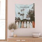Retro Surfboard California Wall Tapestry Gallery Image 2