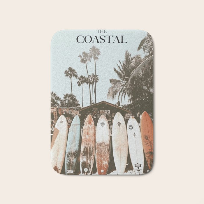 Retro Surfboard California Bath Mat Gallery Image 1