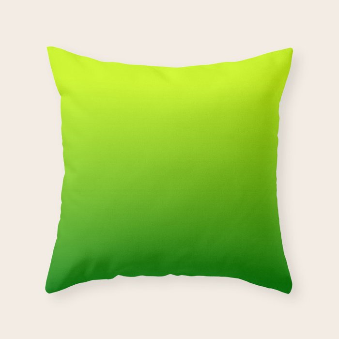 Bright Chartreuse Green Ombre Throw Pillow Gallery Image 6