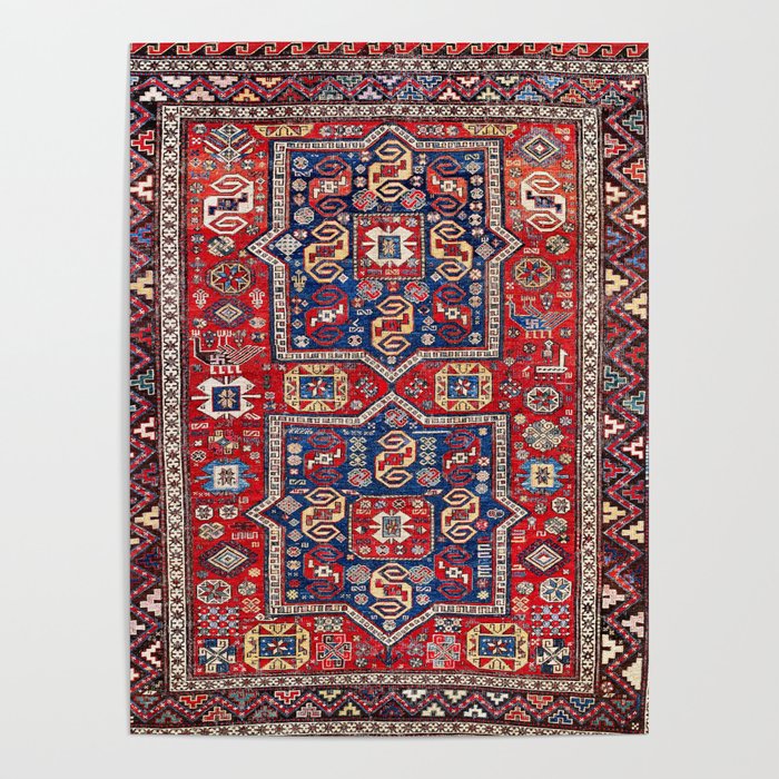 Kuba Sumakh East Caucasus Rug Print Poster Gallery Image 1