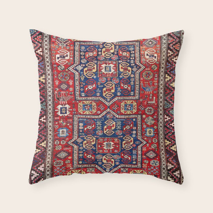 Kuba Sumakh East Caucasus Rug Print Throw Pillow Gallery Image 6