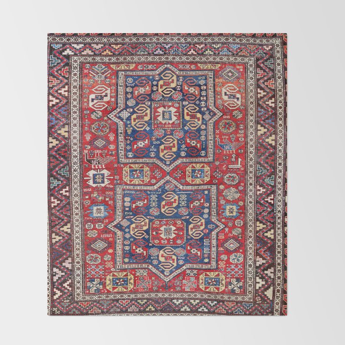 Kuba Sumakh East Caucasus Rug Print Throw Blanket Gallery Image 2