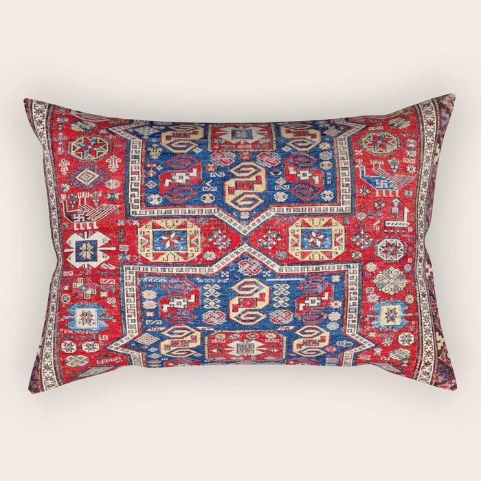 Kuba Sumakh East Caucasus Rug Print Rectangular Pillow Gallery Image 1