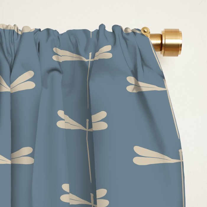 Dragonfly Pattern I Blue Window Curtain Gallery Image 2